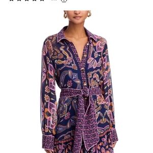 FARM Rio Boho Scarves Navy Blue Mini Dress Size M NEVER WORN